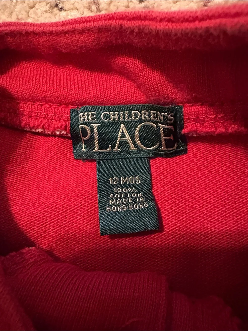 The Children's Place Red Baseball-Style One-Piece Bodysuit